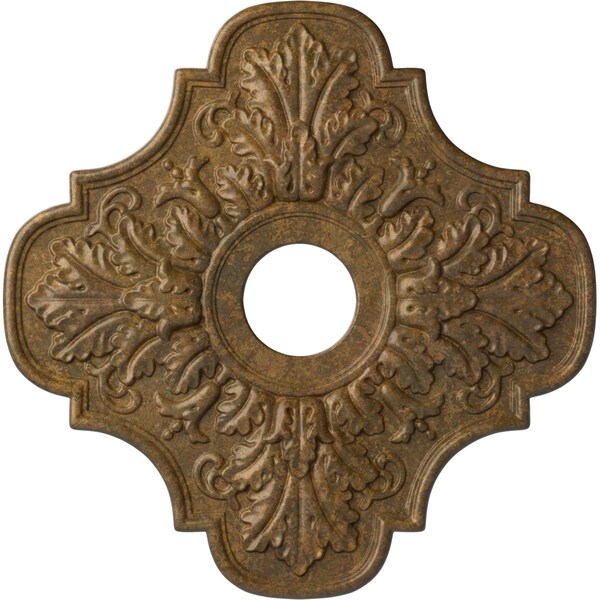 Ekena Millwork Peralta Ceiling Medallion (Fits Canopies up to 4 5/8"), 17 3/4"OD x 3 1/8"ID x 1"P, Rubbed Bronze CM17PERZS - main